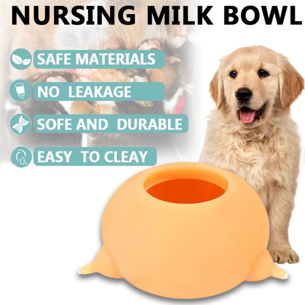 150ML Bubble Milk Bowl Silicone Drop-Proof 3 Teats Simulation Nipples Pet Feeder Kittle Puppy Nursing Drink Food Dispens